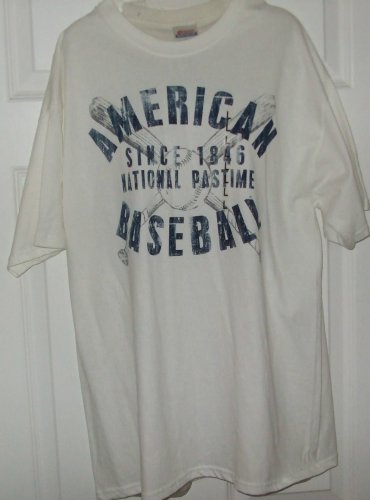 NEW mens L nation pastime Short Sleeve BASEBALL tee shirt preshrunk cotton top