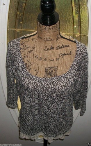 New $59 LACE sweater blouse MAISON JULES clothing Scoop Neck size XXL knit top