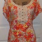 New $49 LANE BRYANT LACE Crochet henley blouse open shoulder size 16 shirt top