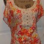 New $49 LANE BRYANT LACE Crochet henley blouse open shoulder size 16 shirt top