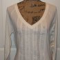 new $32 lace sweater shirt blouse Aeropostale white XL long sleeve cotton top