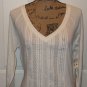 new $32 lace sweater shirt blouse Aeropostale white XL long sleeve cotton top