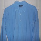 Mens dress shirt RALPH LAUREN classic L blue button collar top Dri clean pressed