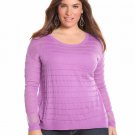 NEW womens $49 illusion sweater blouse LANE BRYANT 3X 4X mesh stripe top shirt