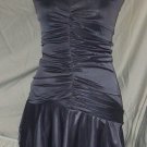 Womens $55 dress gray silver glitter sheer tie draped size M strapless top