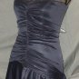 Womens $55 dress gray silver glitter sheer tie draped size M strapless top