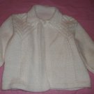 knit girls pearl sweater by Katelyn's Kids knit cuff collar aprox size 4-5