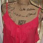 cherry cross strap blouse LoveTree women clothes large ruffle rayon cami top new