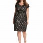 NWT $89 black floral lace dress LANE BRYANT net shoulder soft lined size 28