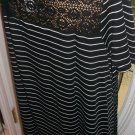 lace back Avenue womens black stripe Hi Lo Tee top shirt blouse 2X 3X plus new