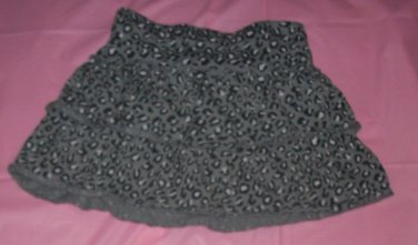 animal print skirt bottom cotton poly GARANIMAL size 4t gray black elastic waist