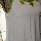 New cami blouse BOZZOLO women white green small rayon top 18"armpit to armpit