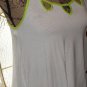 New cami blouse BOZZOLO women white green small rayon top 18"armpit to armpit