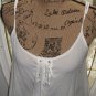 New embroidered cami tank blouse Mine womens clothing large tie front top hi lo
