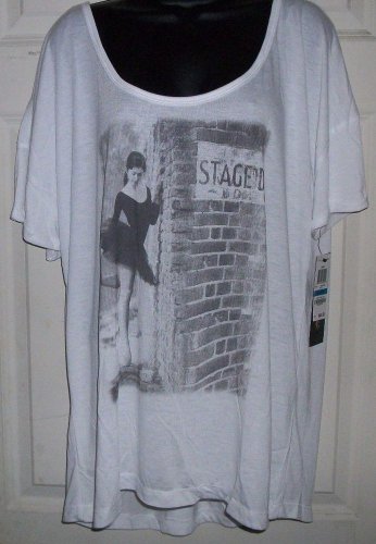 New $34 open back roll cap sleeve blouse white XL dance top IDEOLOGY by MACY'S