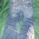 girls Juniors Women S.O. EMBROIDERED Destructed cotton Jeans SIZE 3 WAIST 30"