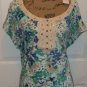 $49 LANE BRYANT CROCHET LACE floral blouse size 16 open sleeve cotton modal top