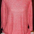 New $59 LACE mesh trim sweater blouse cool melon 2X 3X knit ribbed top