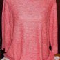 New $59 LACE mesh trim sweater blouse cool melon 2X 3X knit ribbed top