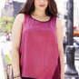 New burgundy MAURICES rhinestone stud Hi Lo tank blouse plus size 3 4 top shirt