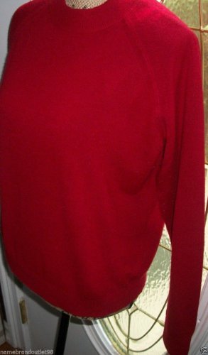knit sweater long sleeve red WHITE STAG Misses knit crew neck shirt top large