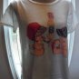 18.00 BABY Tee shirt blouse white medium cotton polyester top