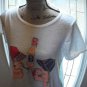 18.00 BABY Tee shirt blouse white medium cotton polyester top