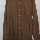 $40 Genuine Steve & Barrys mens button shirt long sleeve XL medium khaki brown