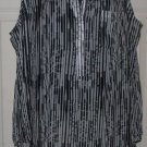 Tops Blouses women COMO BLACK white shirt blouse L HI LO 3 button tank sheer top