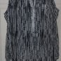Tops Blouses women COMO BLACK white shirt blouse L HI LO 3 button tank sheer top