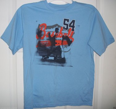 Boys XXL(18) light blue Faded Glory graphic baseball T shirt short sleeve cooton