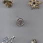 4 COUNT JEWELRY PINS VINTAGE silver gold tone sculped artful glass diamond