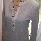 NEW $48 D^BLJU: by Jiniy henley cami insert blouse light gray XL top