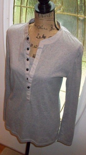 NEW $48 D^BLJU: by Jiniy henley cami insert blouse light gray XL top