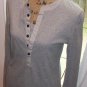 NEW $48 D^BLJU: by Jiniy henley cami insert blouse light gray XL top