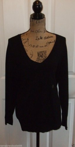New Tops Blouse plus LANE BRYANT black rib knit sweater 5 button cuff size 16