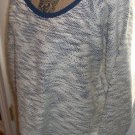 New $59 knit sweater blouse NINE WEST Vintage America coll. size XXL navy wh top