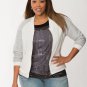 NWT $79 LANE BRYANT rib knit zip sweater Jacket coat ivory gray size 14 top