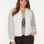 NWT $79 LANE BRYANT rib knit zip sweater Jacket coat ivory gray size 14 top