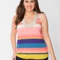 LANE BRYANT new $39 silver strap rayon tank blouse open back plus size 16 top