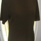 womens CC HUGHES Lg brown knit tee blouse top chest 24" armpit to armpit