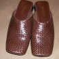 Weave dress shoes ST JOHNS BAY Brown size 7 1/2 M slip ons no back 1" heel