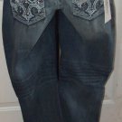 NEW Destructed cotton JEANS MAURICES stud 11/12 xshort  29" inseam sandblast