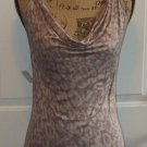 $48 NEW YORK CO animal print tank blouse draped small light purple gray top NEW