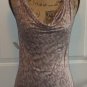 $48 NEW YORK CO animal print tank blouse draped small light purple gray top NEW