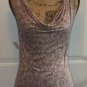 $48 NEW YORK CO animal print tank blouse draped small light purple gray top NEW