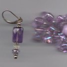 $29 purple faux diamond drop Earrings Silver Tone & hair tie jewelry new