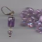 $29 purple faux diamond drop Earrings Silver Tone & hair tie jewelry new