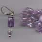 $29 purple faux diamond drop Earrings Silver Tone & hair tie jewelry new