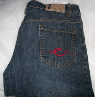 New $52 Zoey Beth jeans boot cut size 13/14 reg Wash MED Dark red stitch pants
